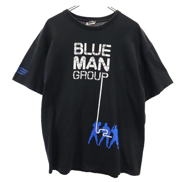 UNIVERSAL STUDIOS BLUE MAN GROUP ユニバーサルスタジオ 90s オールド ブルーマングループ プリント 半袖 Tシャツ XL ブラック メンズ