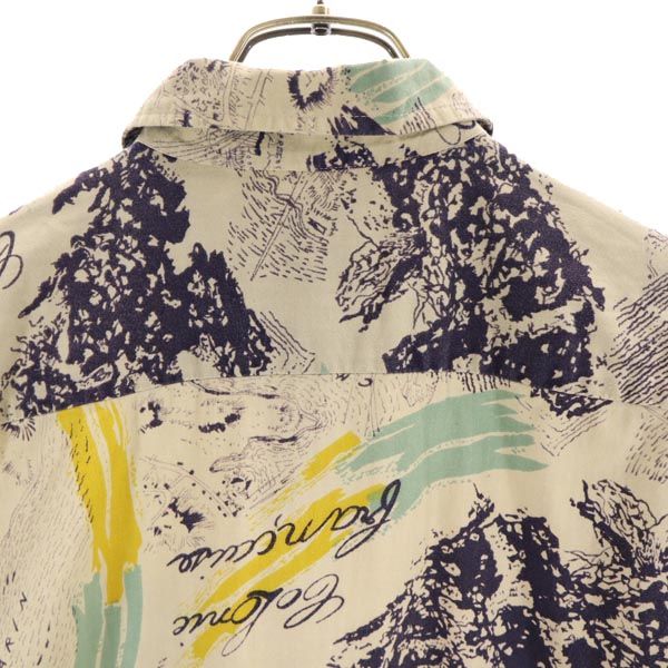 TURBO EXPEDITON 90s オールド 総柄 半袖 シャツ 39/40 ベージュ メンズ