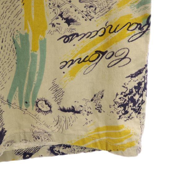 TURBO EXPEDITON 90s オールド 総柄 半袖 シャツ 39/40 ベージュ メンズ