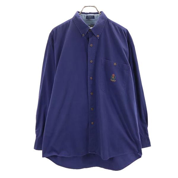 チャップスラルフローレン 80s ヴィンテージ 長袖 ボタンダウンシャツ L ネイビー CHAPS RALPH LAUREN メンズ