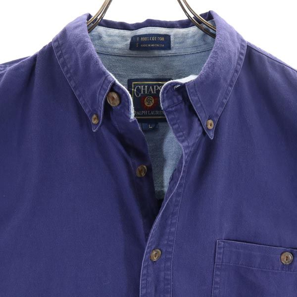 チャップスラルフローレン 80s ヴィンテージ 長袖 ボタンダウンシャツ L ネイビー CHAPS RALPH LAUREN メンズ
