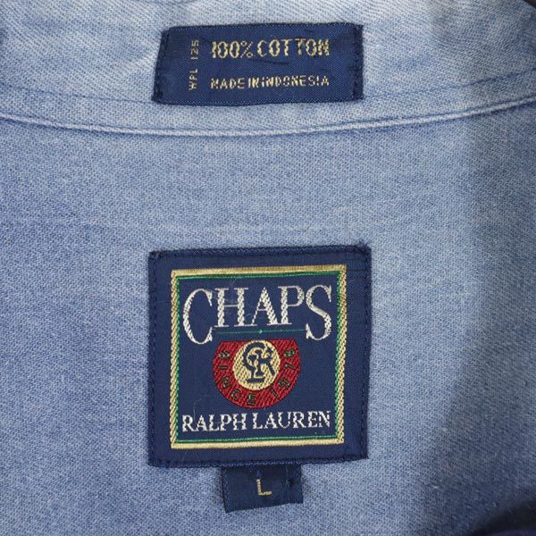 チャップスラルフローレン 80s ヴィンテージ 長袖 ボタンダウンシャツ L ネイビー CHAPS RALPH LAUREN メンズ