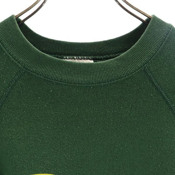 TULTEX タルテックス 90s オールド プリント 長袖 トレーナー L グリーン系 スウェット 裏起毛 メンズ