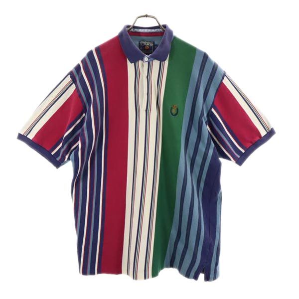 チャップスラルフローレン 80s ヴィンテージ ストライプ 半袖 ポロシャツ XL CHAPS RALPH LAUREN メンズ