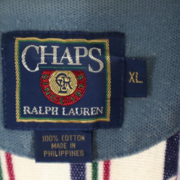 チャップスラルフローレン 80s ヴィンテージ ストライプ 半袖 ポロシャツ XL CHAPS RALPH LAUREN メンズ