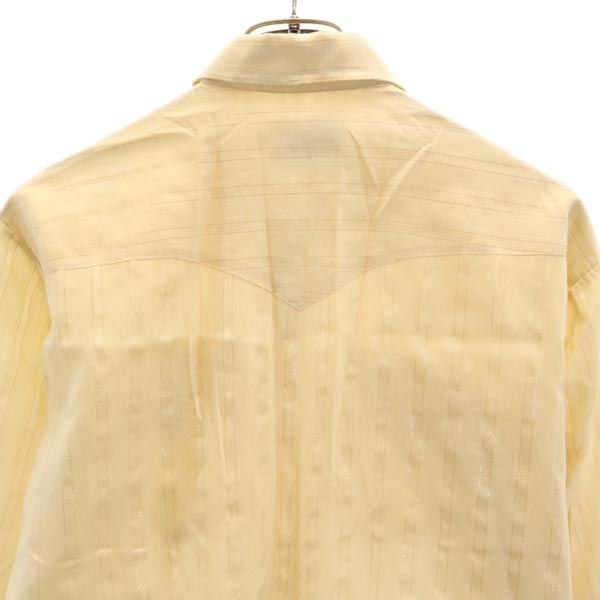 エイチバーシー 70s ヴィンテージ ラメ ストライプ 長袖 ウエスタンシャツ 15 1/2-35 ベージュ系 H BAR C メンズ
