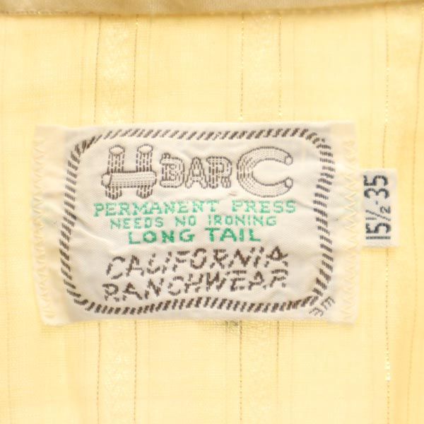 エイチバーシー 70s ヴィンテージ ラメ ストライプ 長袖 ウエスタンシャツ 15 1/2-35 ベージュ系 H BAR C メンズ