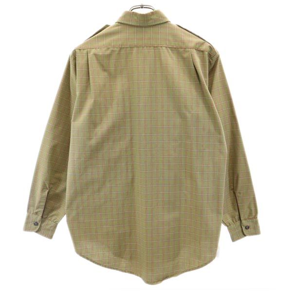 Eddie Bauer エディーバウアー 80s ヴィンテージ 長袖 ミリタリーシャツ カーキ系 メンズ