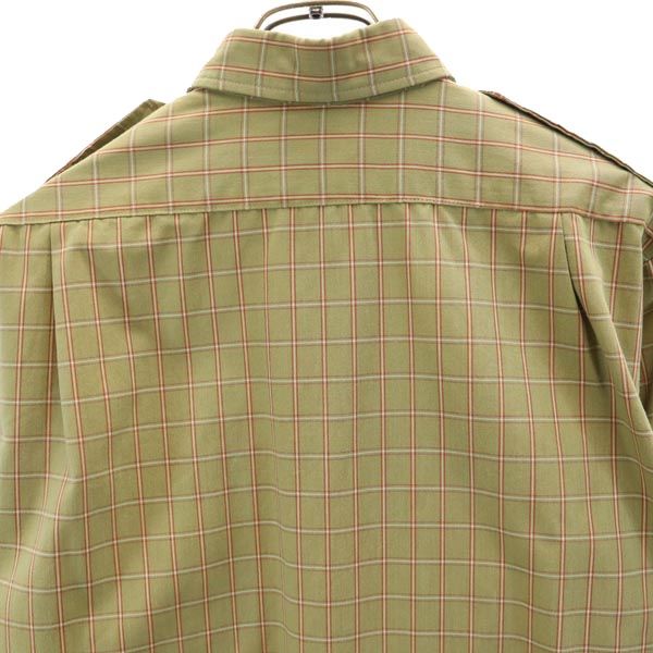 Eddie Bauer エディーバウアー 80s ヴィンテージ 長袖 ミリタリーシャツ カーキ系 メンズ