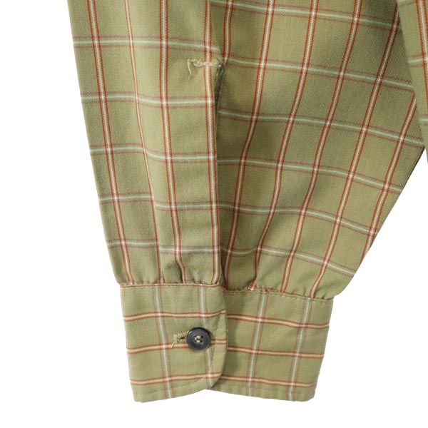 Eddie Bauer エディーバウアー 80s ヴィンテージ 長袖 ミリタリーシャツ カーキ系 メンズ