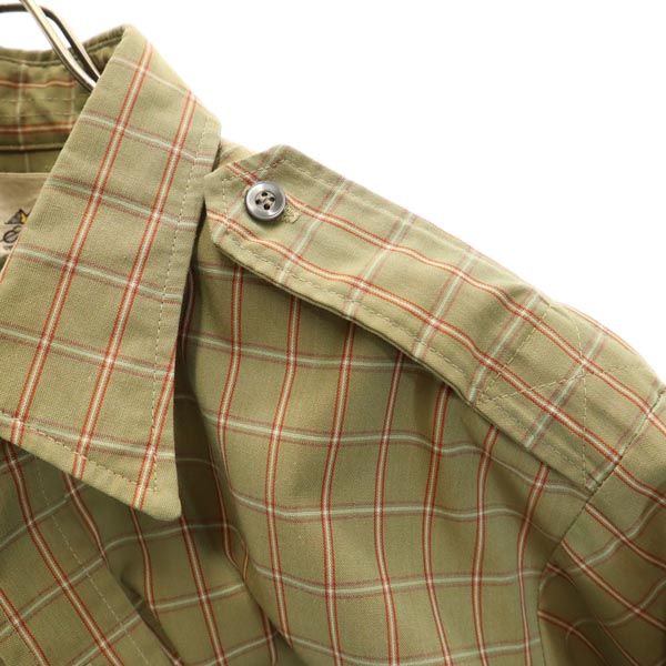 Eddie Bauer エディーバウアー 80s ヴィンテージ 長袖 ミリタリーシャツ カーキ系 メンズ
