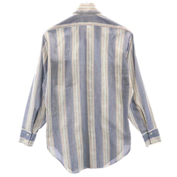 ARROW アロー 70s ヴィンテージ ストライプ柄 長袖 シャツ ネイビー系 メンズ