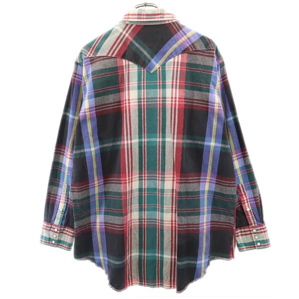 Wrangler ラングラー 90s オールド チェック柄 長袖 ウエスタンシャツ F メンズ