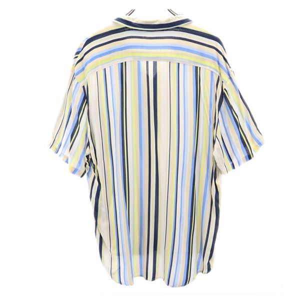 DOLLS&DOGS ストライプ 半袖 オープンカラーシャツ ブルー系 ユニセックス レディース