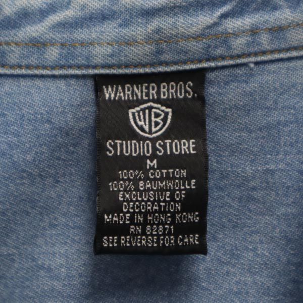 ワーナーブラザース スタジオ ストア 90s オールド 長袖 デニムシャツ M ブルー系 メンズ