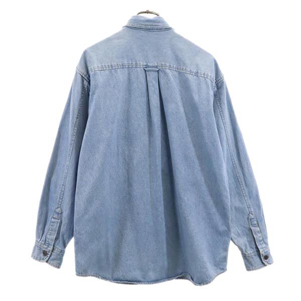 ワーナーブラザース スタジオ ストア 90s オールド 長袖 デニムシャツ M ブルー系 メンズ