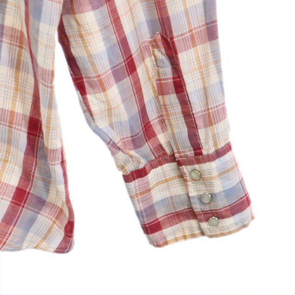 ENVOY 70s 80s ヴィンテージ チェック 長袖 ウエスタンシャツ レッド系 メンズ