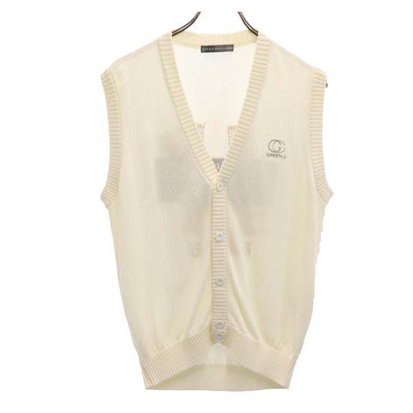 GREENCLUBS グリーンクラブ ROAD RUNNER バック刺繍 ニットベスト 3 ホワイト系 メンズ