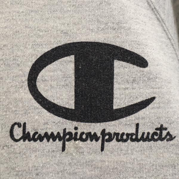 Champion チャンピオン 80s ヴィンテージ 日本製 プリント 長袖 トレーナー L 杢グレー スウェット メンズ