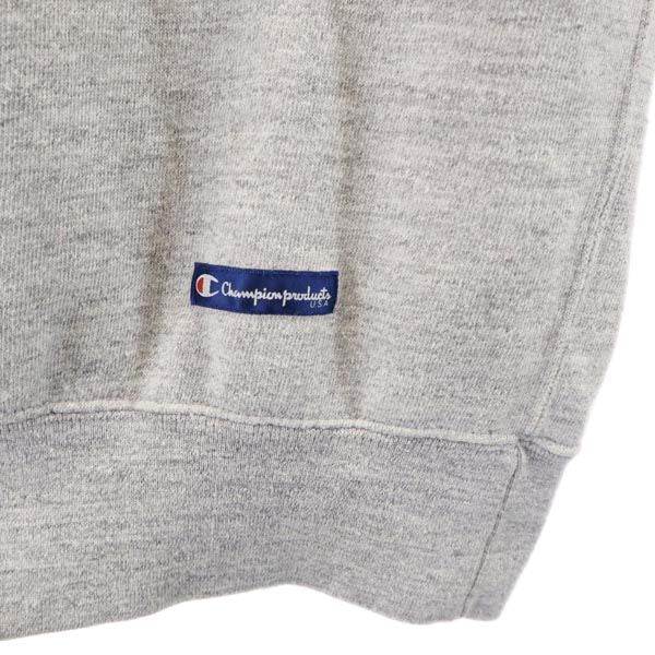 Champion チャンピオン 80s ヴィンテージ 日本製 プリント 長袖 トレーナー L 杢グレー スウェット メンズ