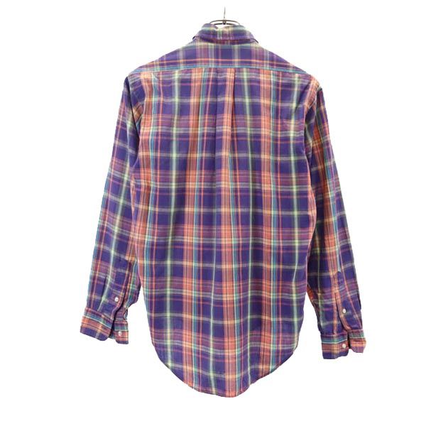 Polo by Ralph Lauren ポロバイラルフローレン 80s ヴィンテージ 緑タグ チェック柄 ボタンダウンシャツ 18 紫系 キッズ