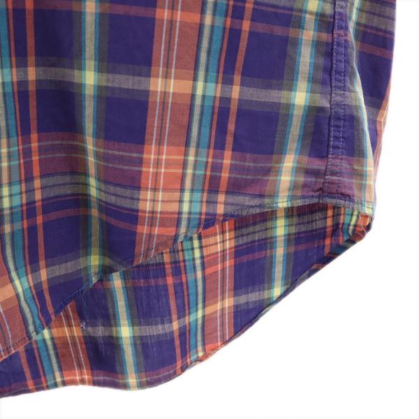 Polo by Ralph Lauren ポロバイラルフローレン 80s ヴィンテージ 緑タグ チェック柄 ボタンダウンシャツ 18 紫系 キッズ