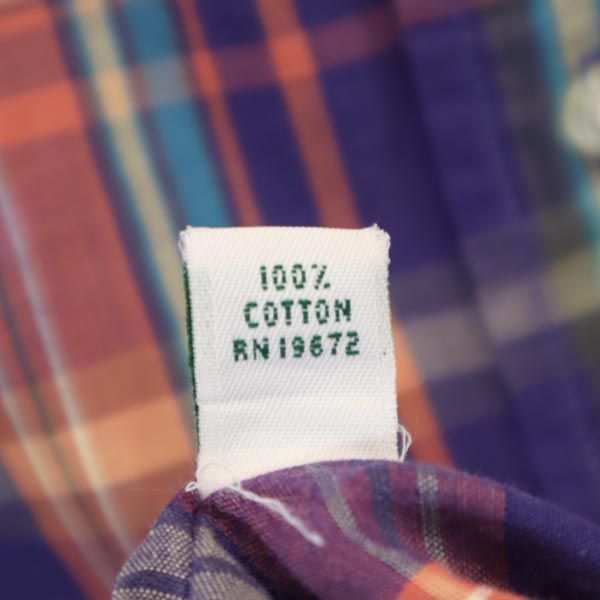 Polo by Ralph Lauren ポロバイラルフローレン 80s ヴィンテージ 緑タグ チェック柄 ボタンダウンシャツ 18 紫系 キッズ