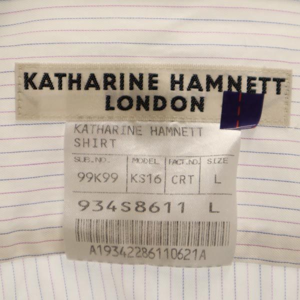 KATHARINE HAMNETT キャサリンハムネット 日本製 長袖 シャツ L 白系 レディース