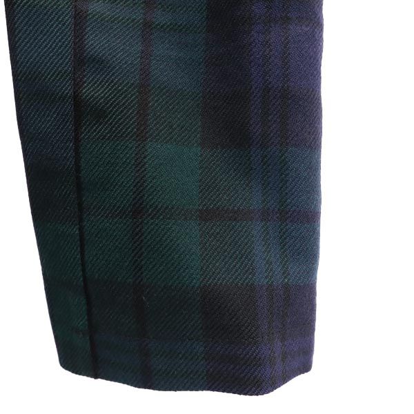 Mackintosh マッキントッシュ チェック 長袖 ステンカラーコート 34 緑×青 レディース