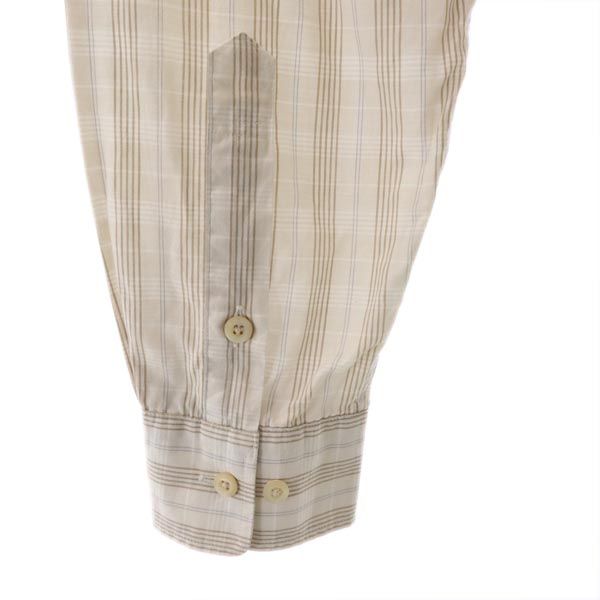 BURBERRY バーバリー 三陽商会 日本製 チェック 長袖 ボタンダウンシャツ M ベージュ系 メンズ