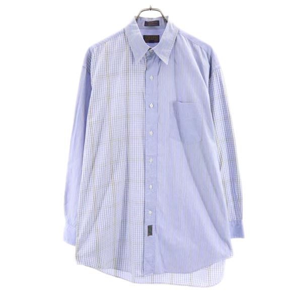 CHAPS RALPH LAUREN チャップスラルフローレン オールド 総柄 長袖 シャツ 16 ブルー系 メンズ