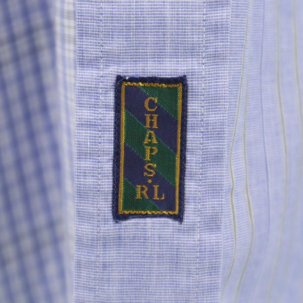 CHAPS RALPH LAUREN チャップスラルフローレン オールド 総柄 長袖 シャツ 16 ブルー系 メンズ