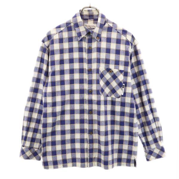 サンタフェ 日本製 長袖 ボタンダウンシャツ 3 ブルー系 santa fe メンズ