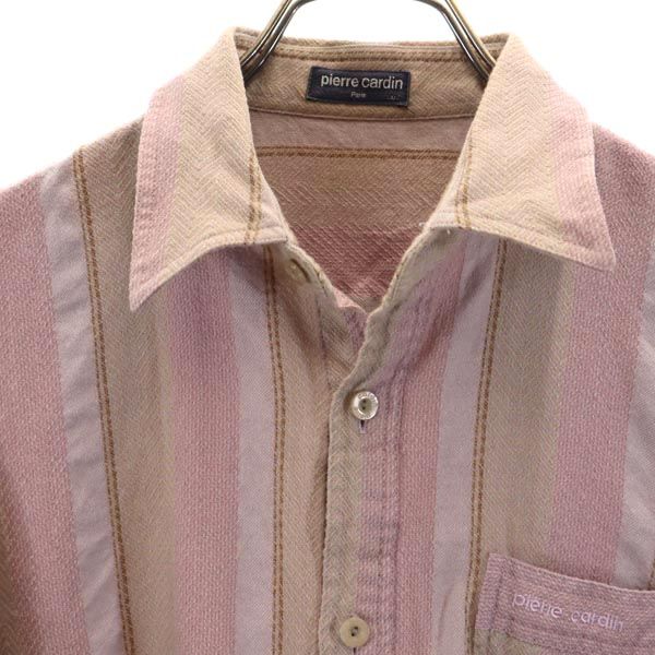 Pierre Cardin ピエールカルダン ウール 総柄 長袖 シャツ M パープル系 メンズ