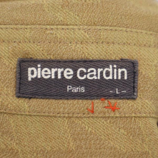 Pierre Cardin ピエールカルダン ウール 千鳥格子 長袖 シャツ L ブラウン系 メンズ