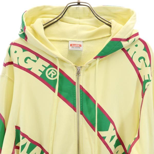 XLARGE エクストララージ 長袖 スウェット ジップパーカー L イエロー メンズ