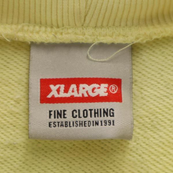 XLARGE エクストララージ 長袖 スウェット ジップパーカー L イエロー メンズ
