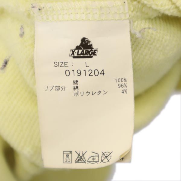 XLARGE エクストララージ 長袖 スウェット ジップパーカー L イエロー メンズ