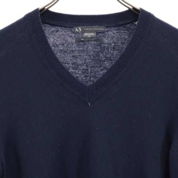 ARMANI EXCHANGE アルマーニエクスチェンジ ウール 長袖 Vネック セーター S ネイビー ニット メンズ