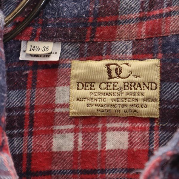 DEECEE BRAND ディーシーブランド 80s ヴィンテージ USA製 チェック 長袖 ウエスタンシャツ 14 1/2 ネイビー系 メンズ