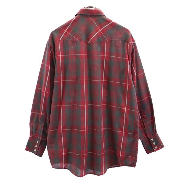 BIG COUNTRY ビッグカントリー 80s チェック 長袖 ウエスタンシャツ M レッド系 メンズ