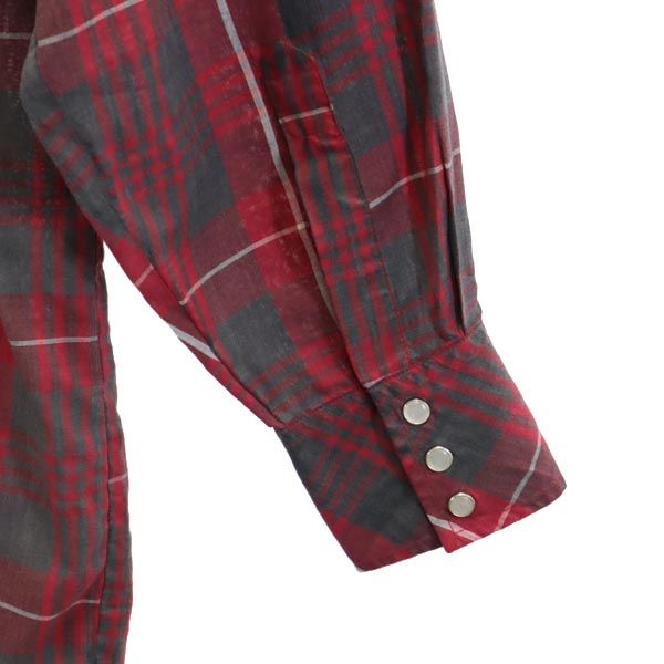 BIG COUNTRY ビッグカントリー 80s チェック 長袖 ウエスタンシャツ M レッド系 メンズ
