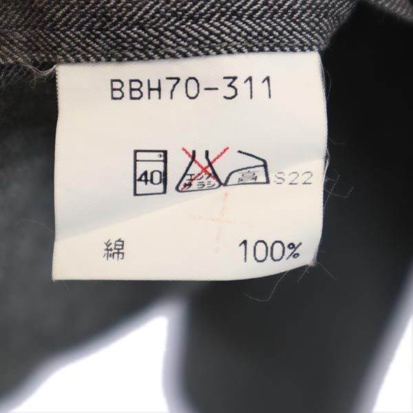 Burberrys バーバリーズ 90s オールド 三陽商会 日本製 ヘリンボーン柄 長袖 シャツ 39-80 ブラック系 メンズ