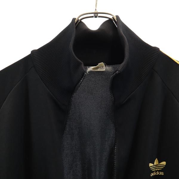 アディダス 70s ヴィンテージ デサント製 西ドイツタグ トレフォイルロゴ 3ライン トラックジャケット L ブラック adidas ジャージ メンズ