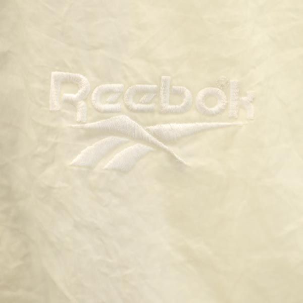 Reebok リーボック 90s オールド バックロゴ刺繍 ナイロンジャケット M アイボリー×ネイビー メンズ