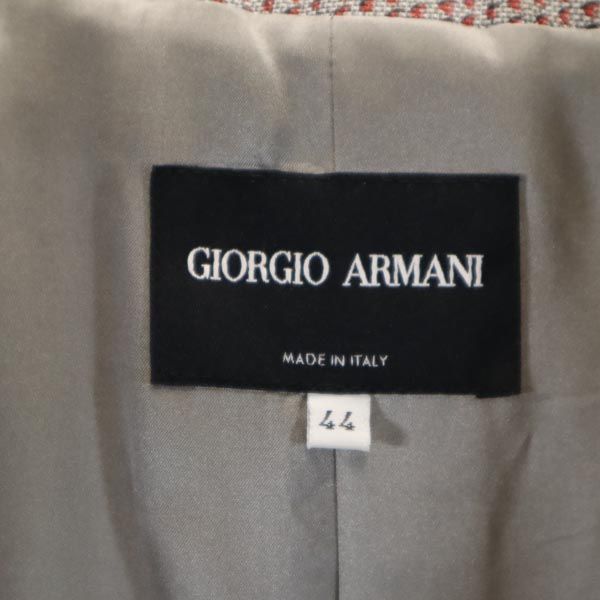ジョルジオアルマーニ イタリア製 シルクブレンド 総柄 テーラードジャケット 44 赤系 GIORGIO ARMANI レディース