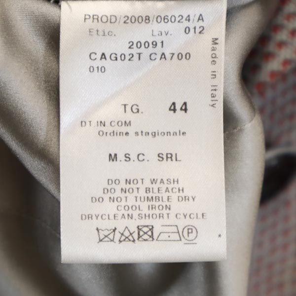 ジョルジオアルマーニ イタリア製 シルクブレンド 総柄 テーラードジャケット 44 赤系 GIORGIO ARMANI レディース