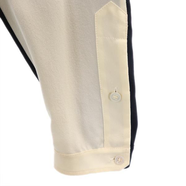 Stella McCartney ステラマッカートニー シルク 長袖 スキッパーカラー ブラウス 36 黒系 レディース