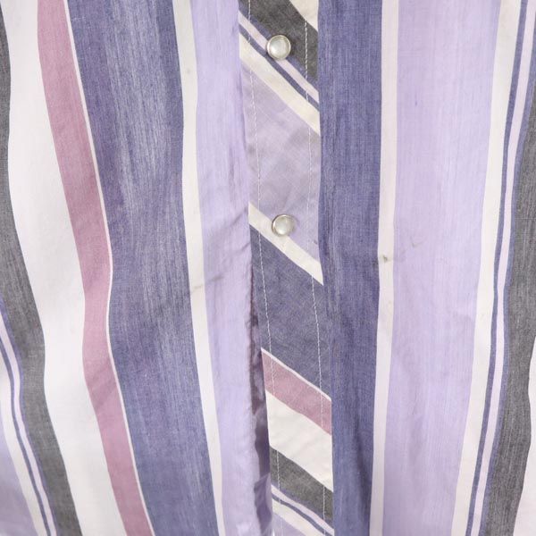 Authentic Western Youngbloods 80s ヴィンテージ ストライプ 長袖 ウエスタンシャツ L パープル系 メンズ