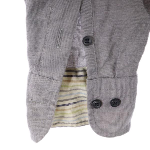 LANVIN ランバン 日本製 ウール 長袖 シャツ M グレー系 メンズ